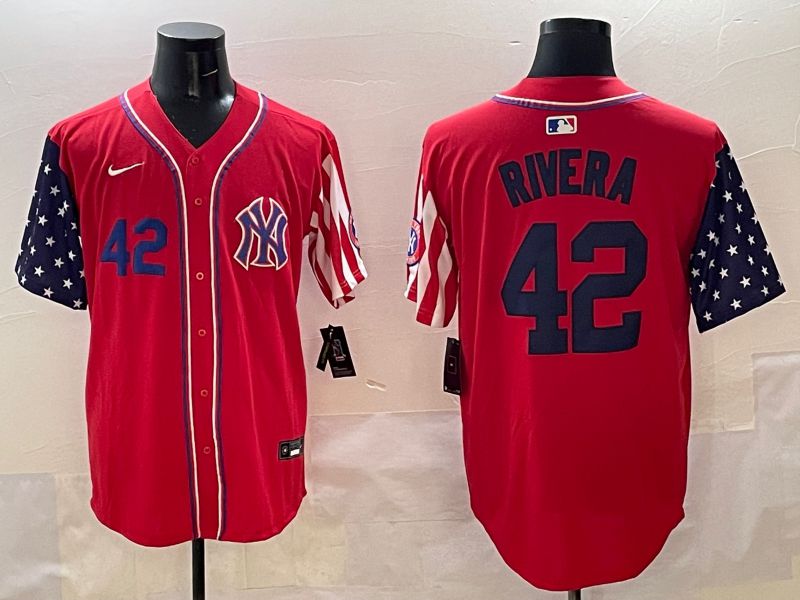 Men New York Yankees 42 Rivera Red a generation of national flags Jointly Name 2025 Nike MLB Jersey style 4